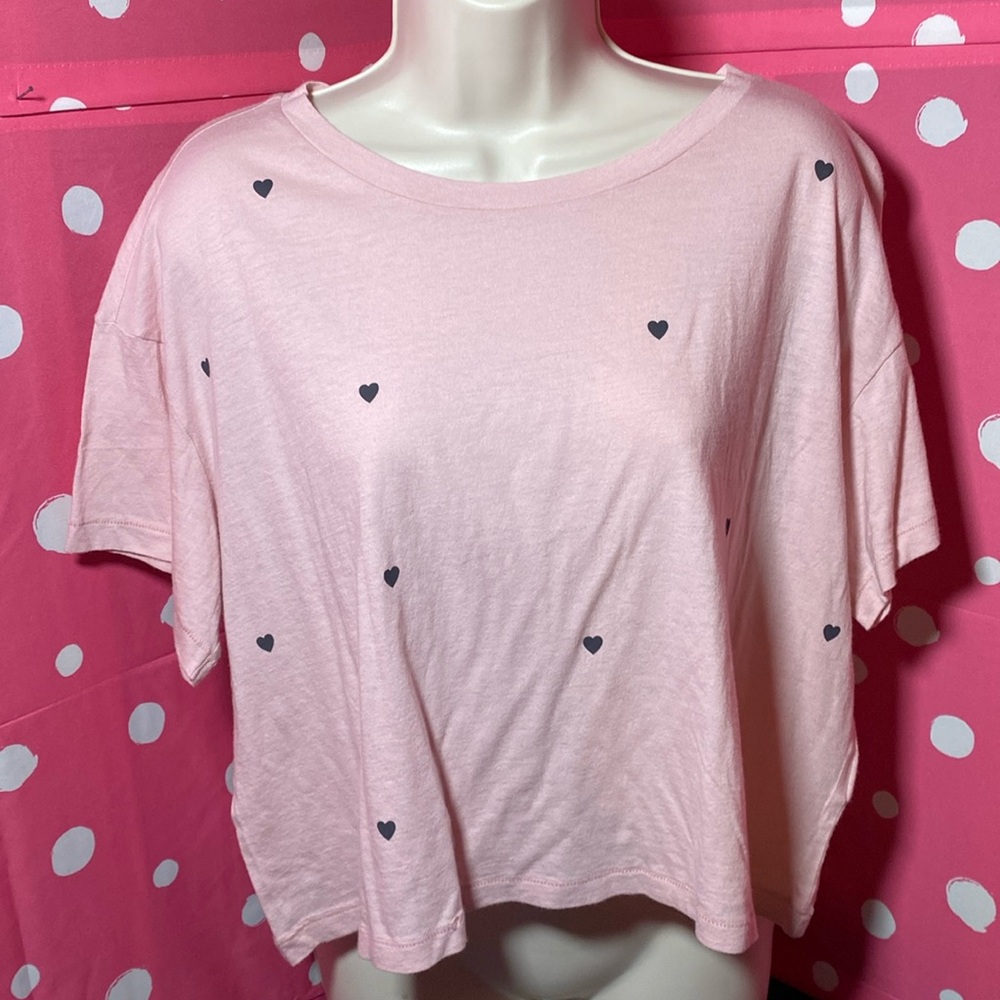 NWT L VS PINK short sleeve crop top